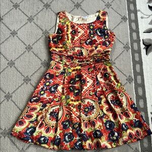 Alice Moon Pleated Fit and Flare Floral BOHO Dress